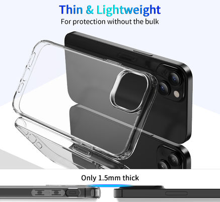 15 Pro MAX Clear Acrylic TPU Phone Case with Fashion Element and Camera Frame
