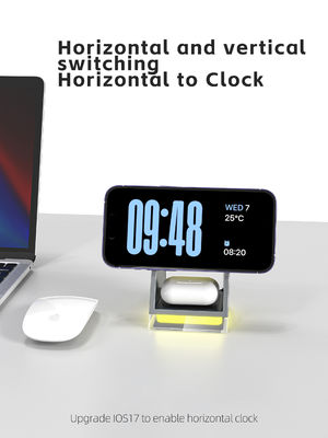 4 In 1 Foldable Magnetic Phone Watch with LED Desk Light and Fast Wireless Charger