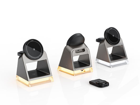 4 In 1 Foldable Magnetic Phone Watch with LED Desk Light and Fast Wireless Charger