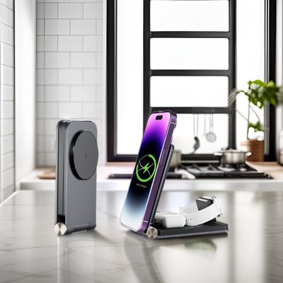 15W Aluminum Foldable Wireless Charging Stand for iPhone 15 Promax Customized Logo