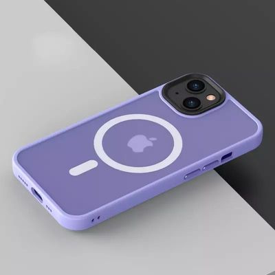 Iphone 14 Case With Frosted Magnetic Ring Metal Button Dustproof Shockproof Function