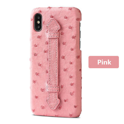 Luxury Handmade Ostrich Skin Leather Phone Back Case for iPhone XS Max 100% Test