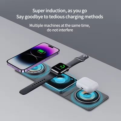 Fast Charging 15W Foldable Wireless Charger Compact and Convenient for Travel