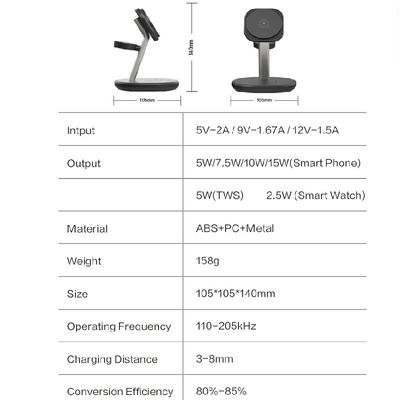 Multifunction Chargers 15W 3 In 1 Wireless Charging Stand For Phone/Watch/Earbuds