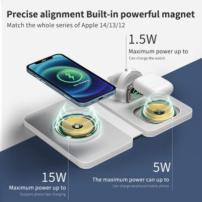 Smart Mobile Phone Wireless Charging Station 15W Fast Magnetic Wireless Foldable Charger