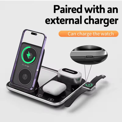 3 In 1 Charging Station Foldable Portable Wireless Charger Magnetic Wireless Charger with Type C Input Port