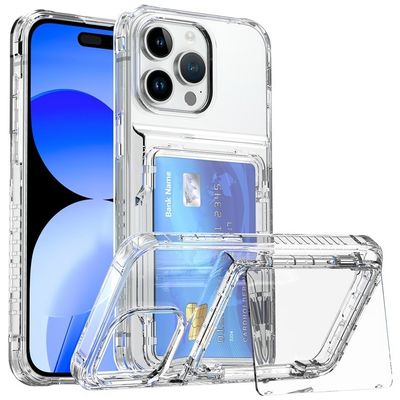 Αδιάβροχη γωνία αέρα Διαφανές TPU PC κάρτα Slot πίσω κάλυψη Για iPhone 15 14 13 Pro Max Διαφανής θήκη τηλεφώνου